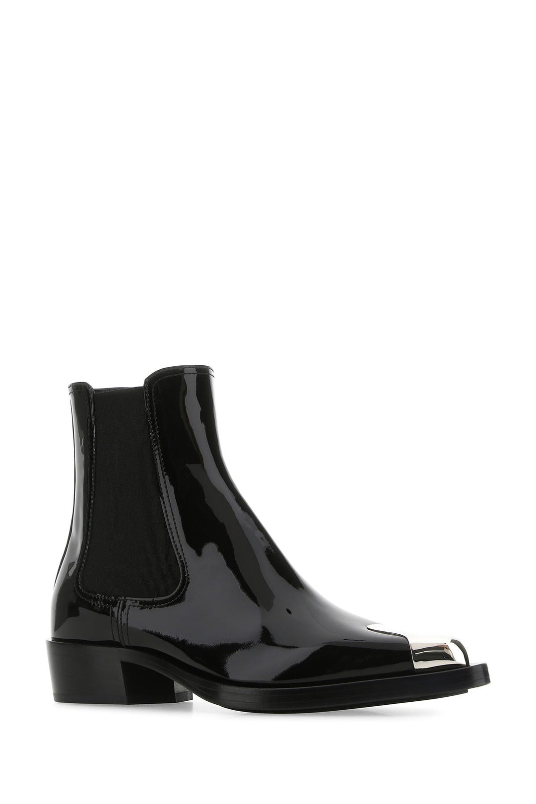 Black leather ankle boots