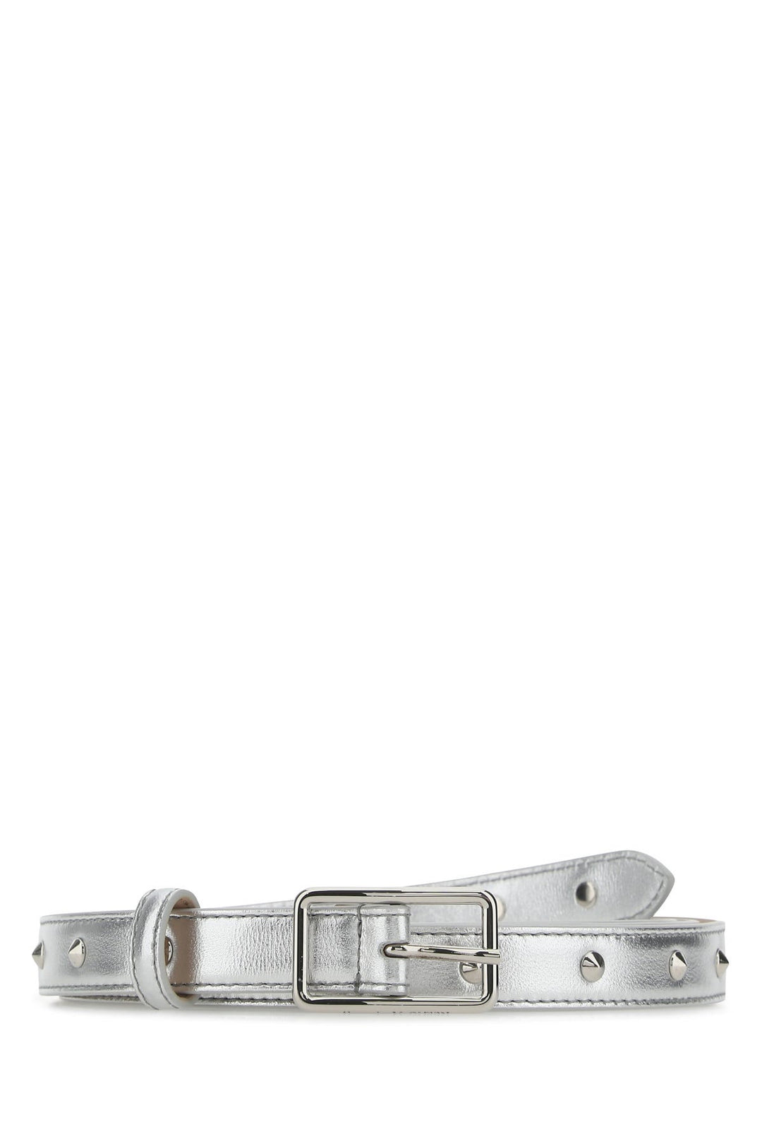 Silver leather belt