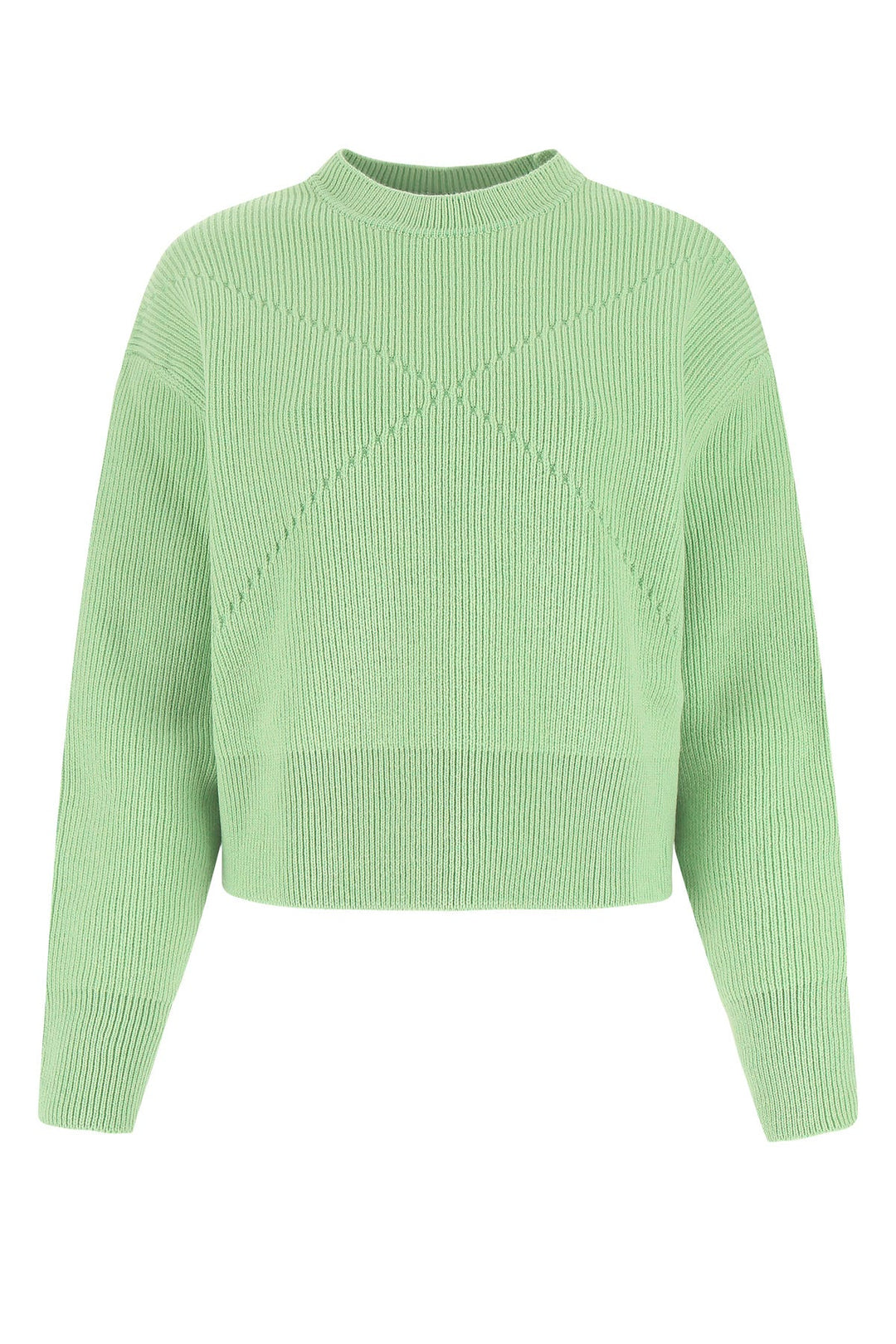 Pastel green stretch cashmere blend sweater