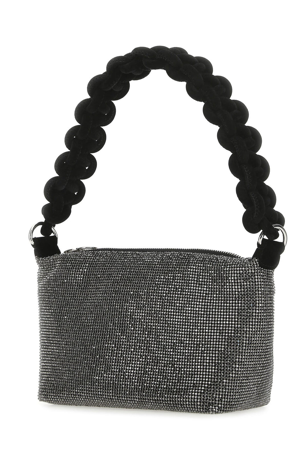 Black rhinestones handbag