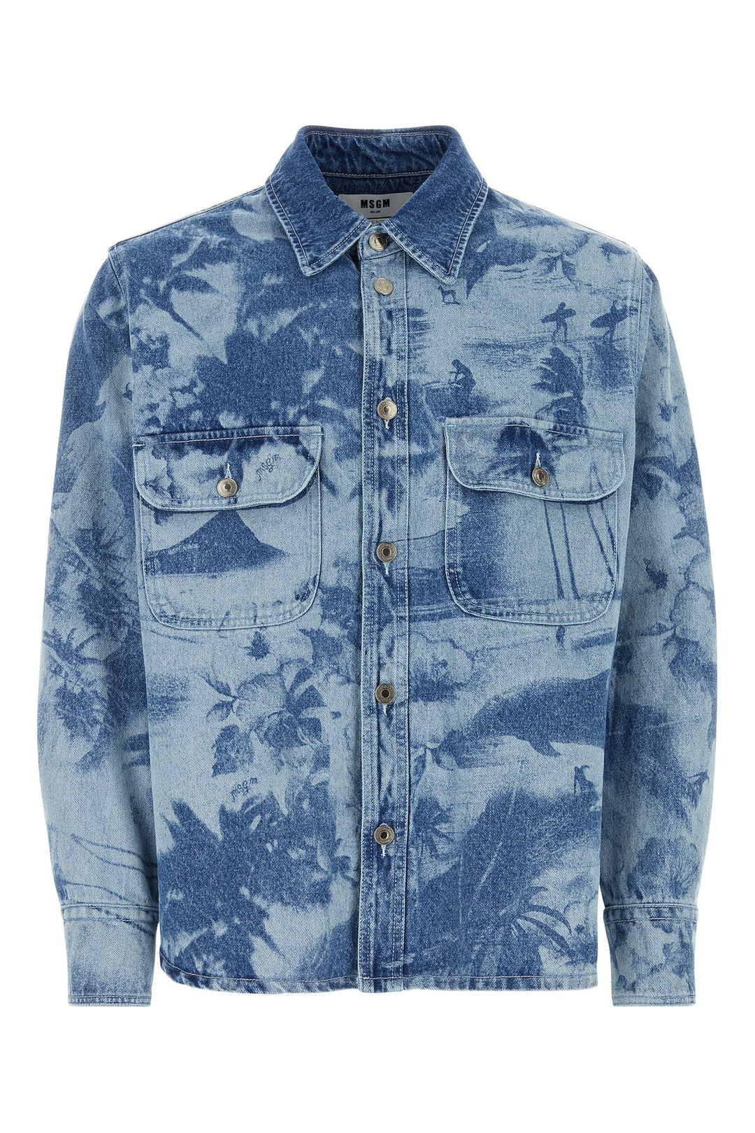 Printed denim shirt