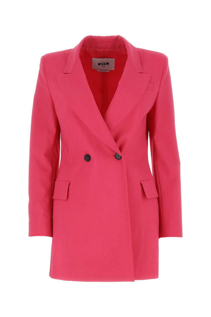 Fuchsia stretch wool blazer