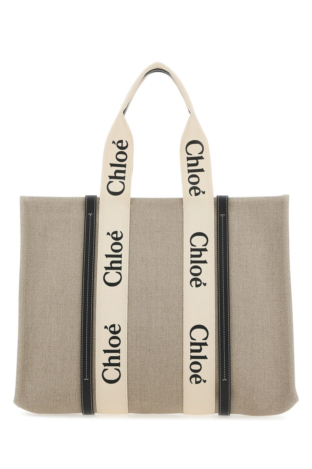 Two-tone canvas large Woody shopping bag