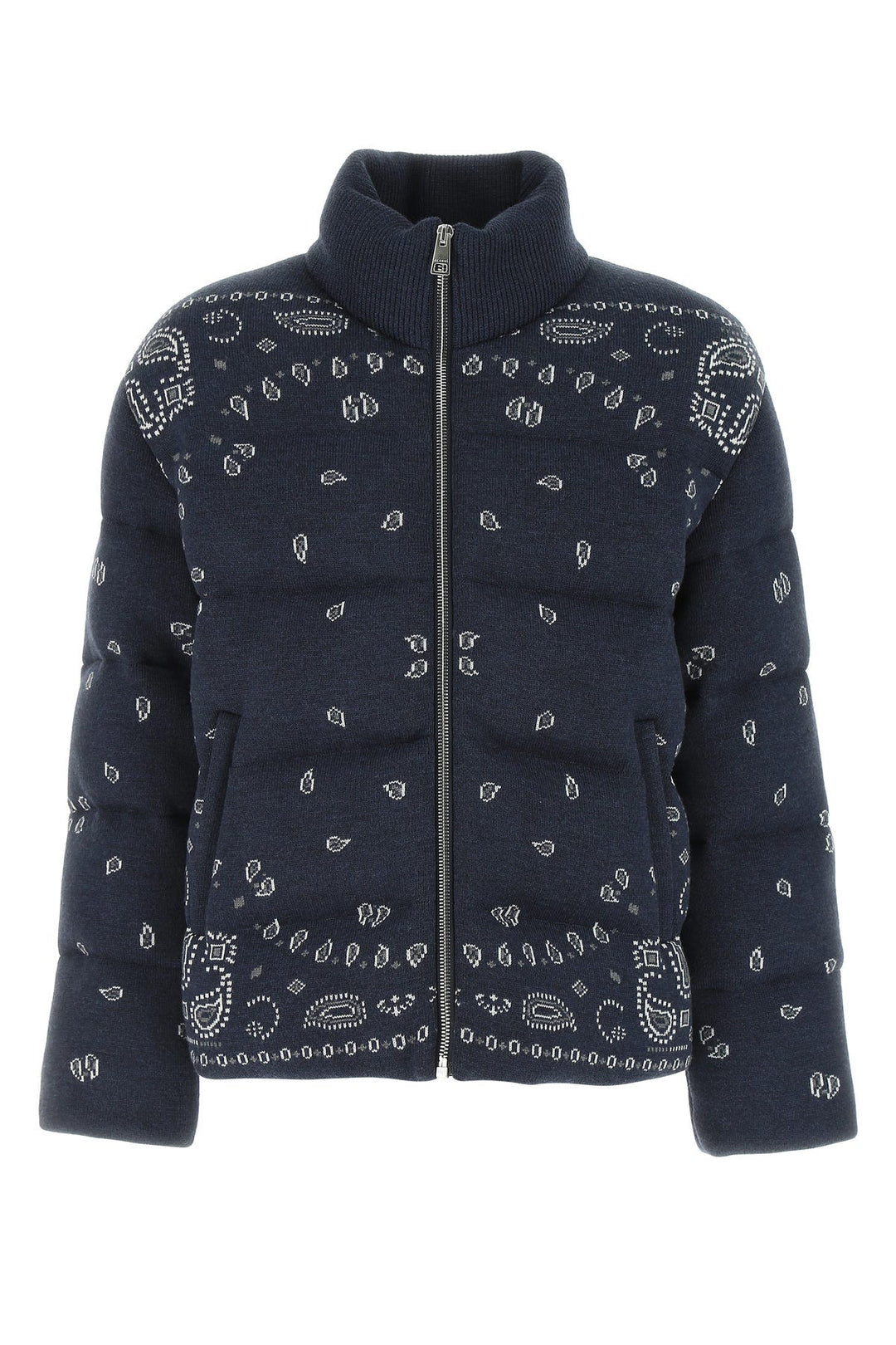 Embroidered wool Bandana down jacket