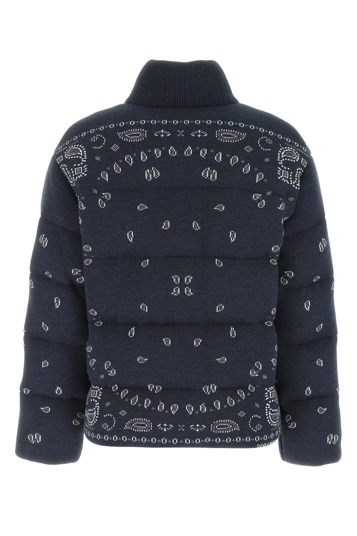 Embroidered wool Bandana down jacket