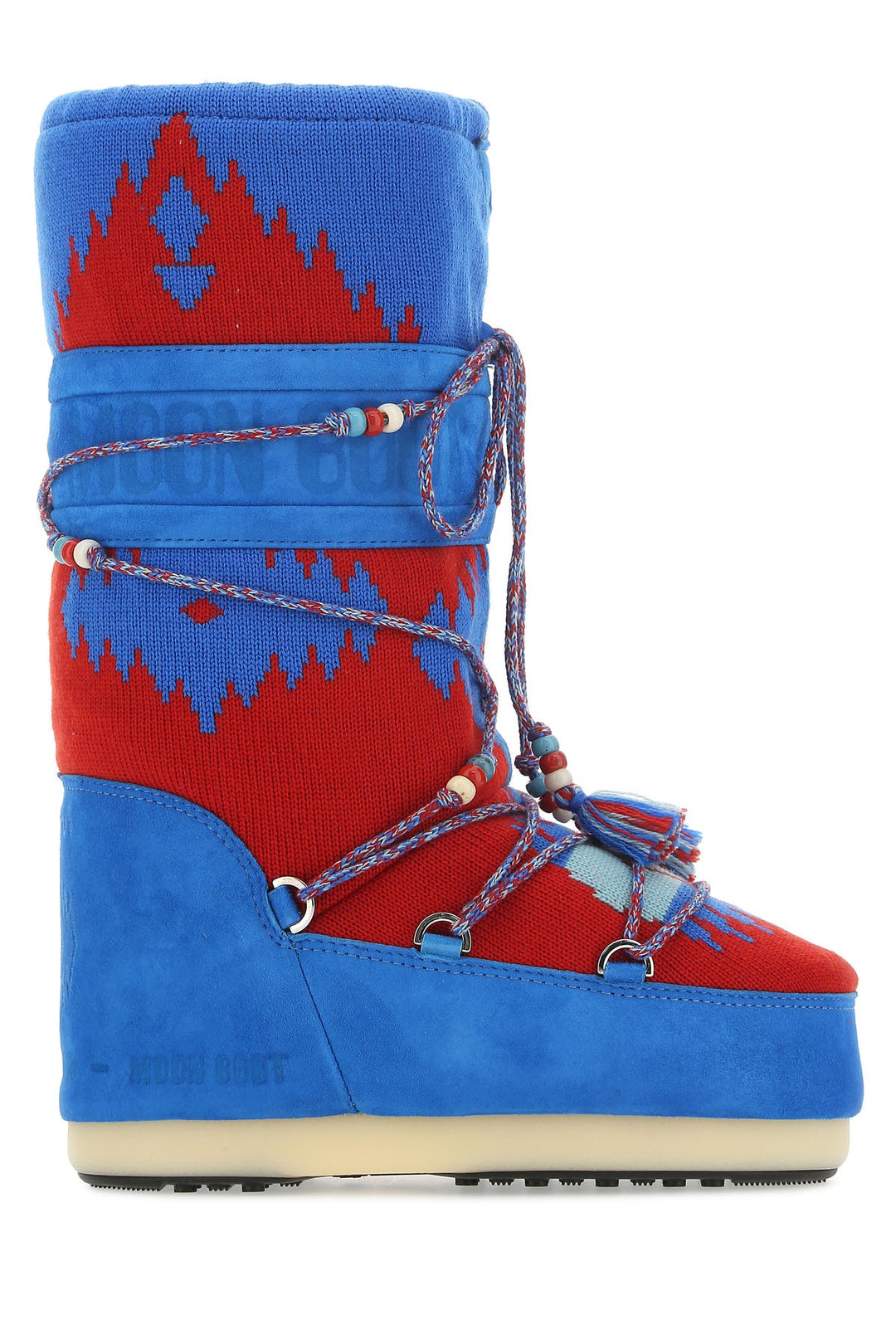 Multicolor suede and fabric boots