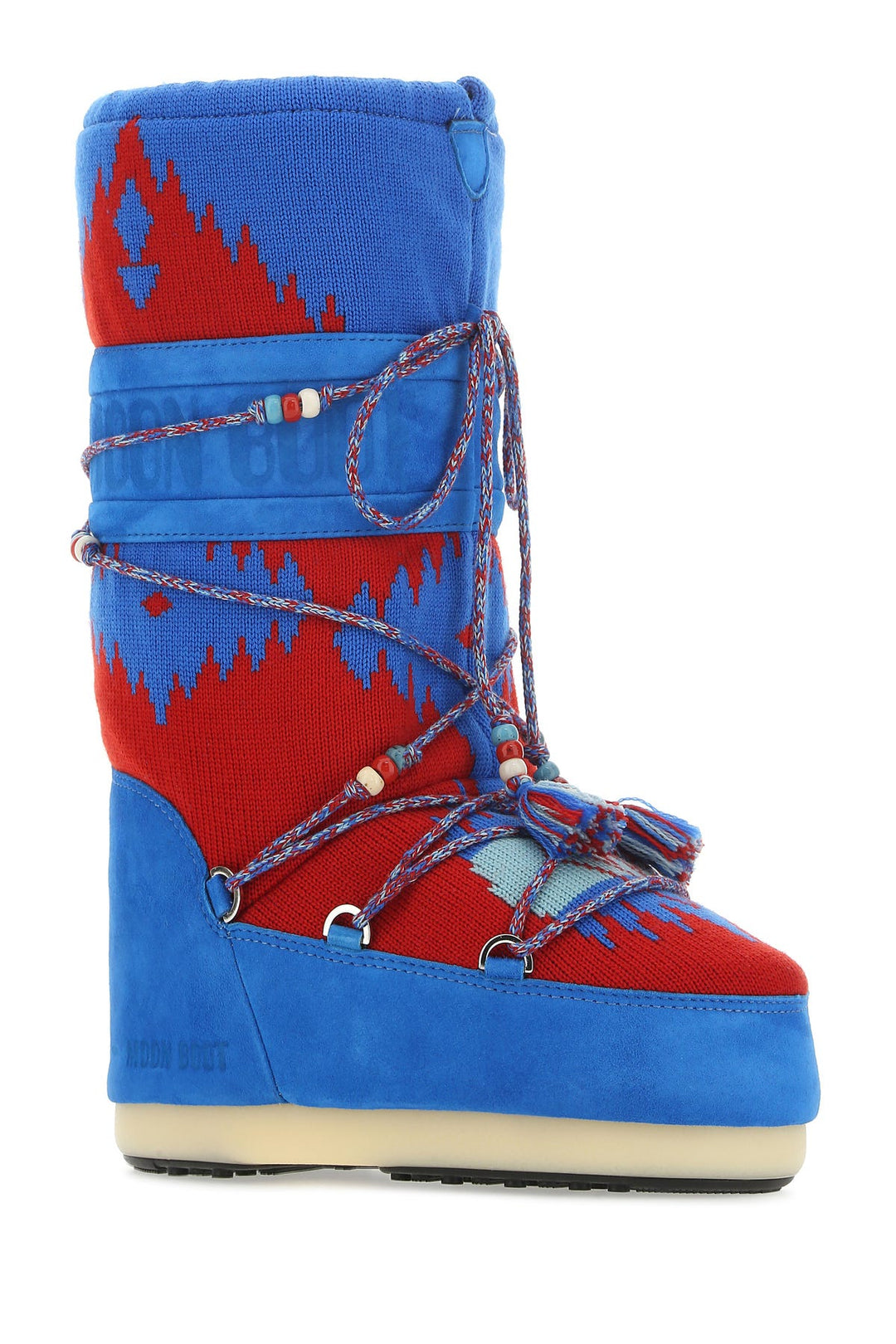 Multicolor suede and fabric boots