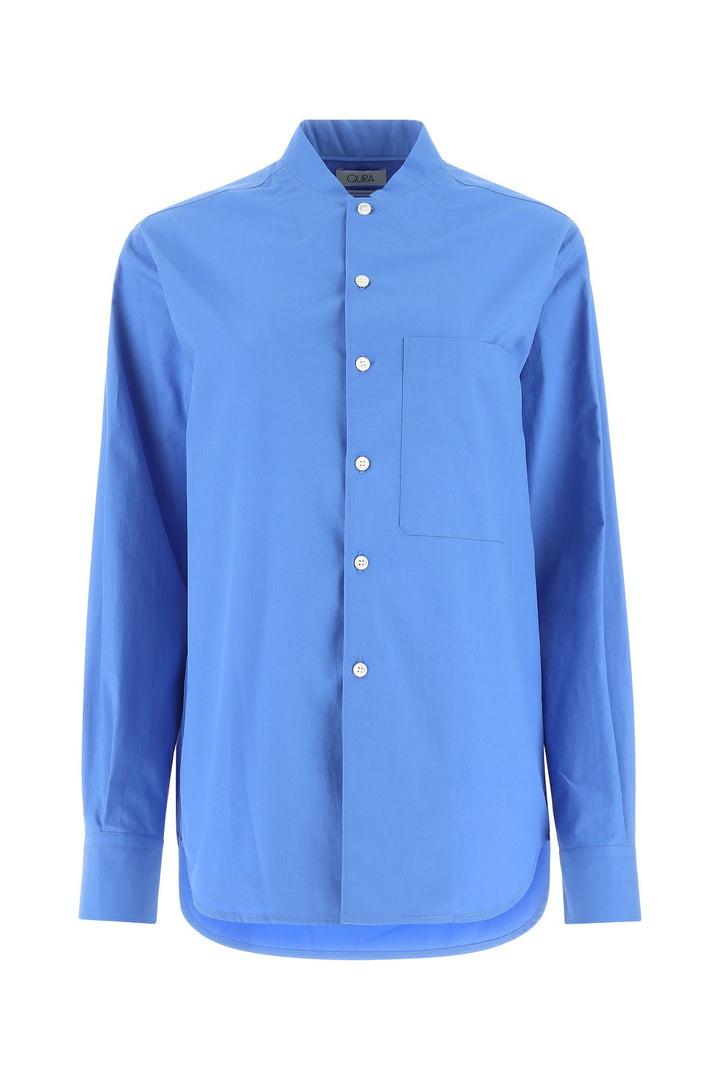 Cerulean blue poplin shirt