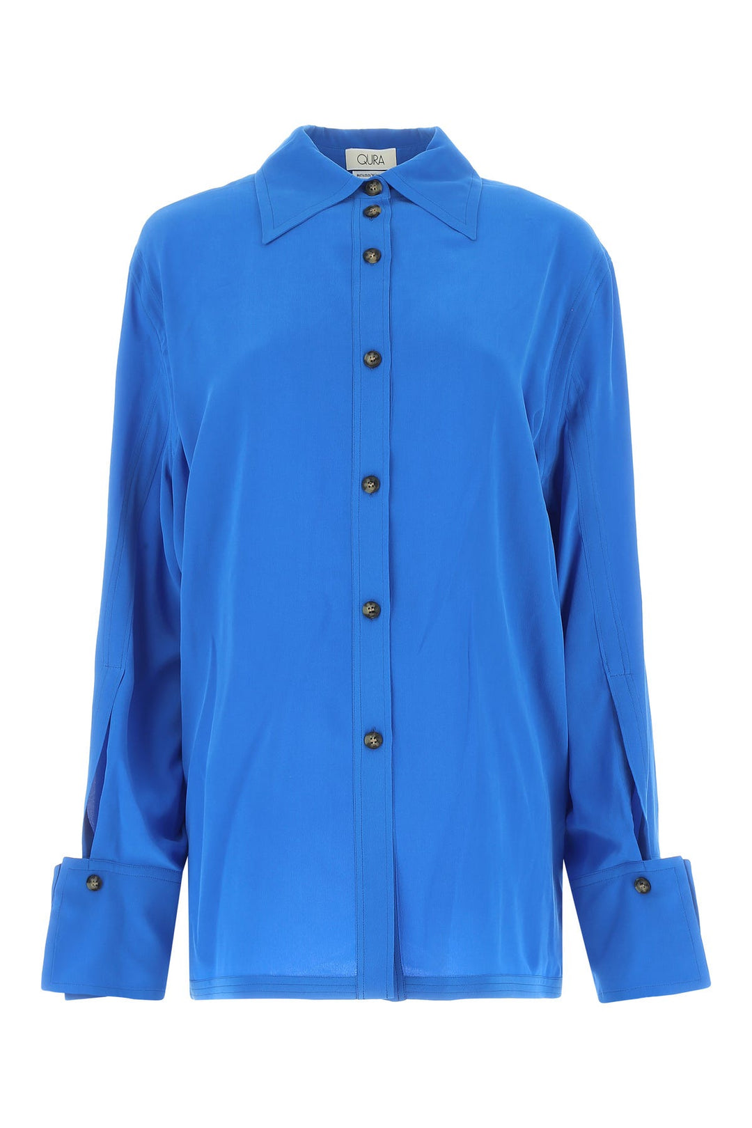 Blue crepe shirt