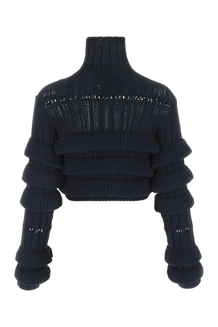 Dark blue viscose blend sweater