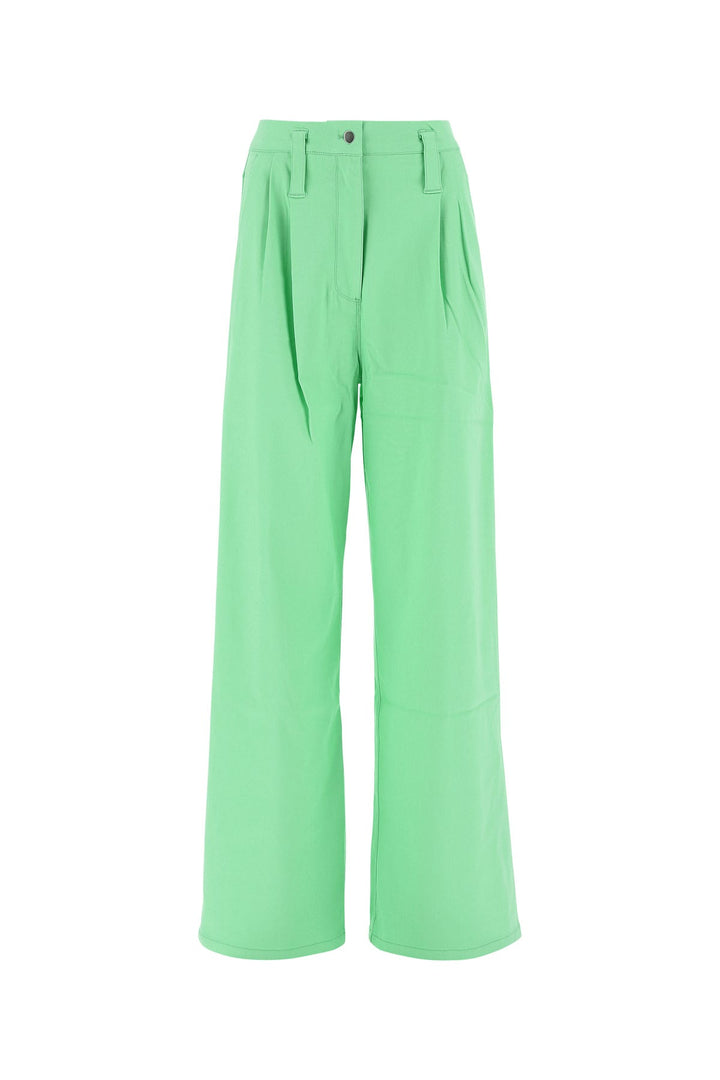 Fluo green stretch viscose blend pants