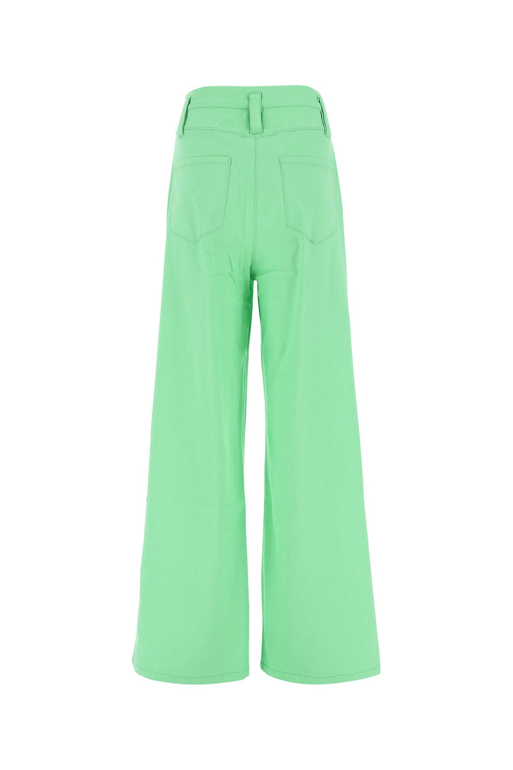 Fluo green stretch viscose blend pants