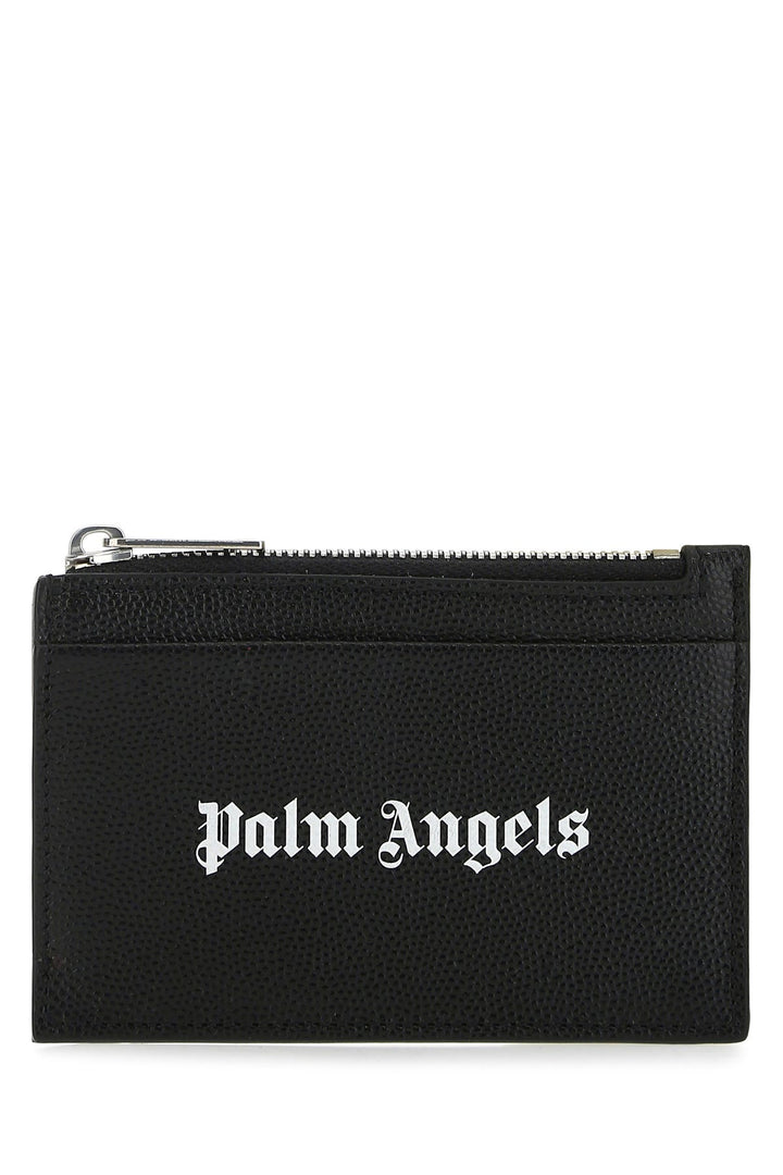 Black leather card holder