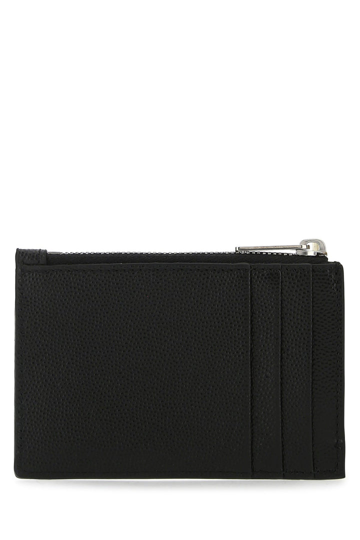 Black leather card holder