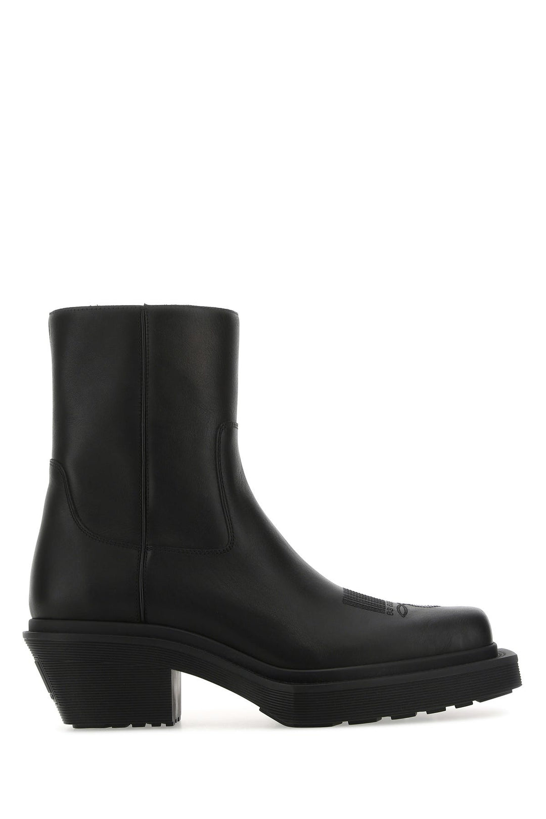 Black leather ankle boots