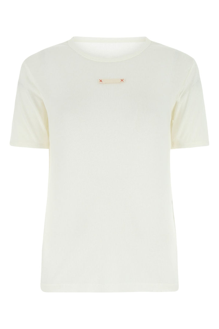 White cotton blend t-shirt