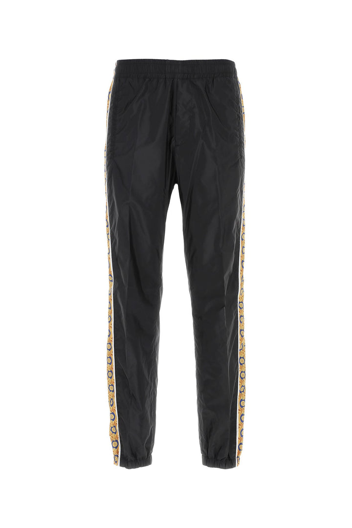 Black nylon joggers