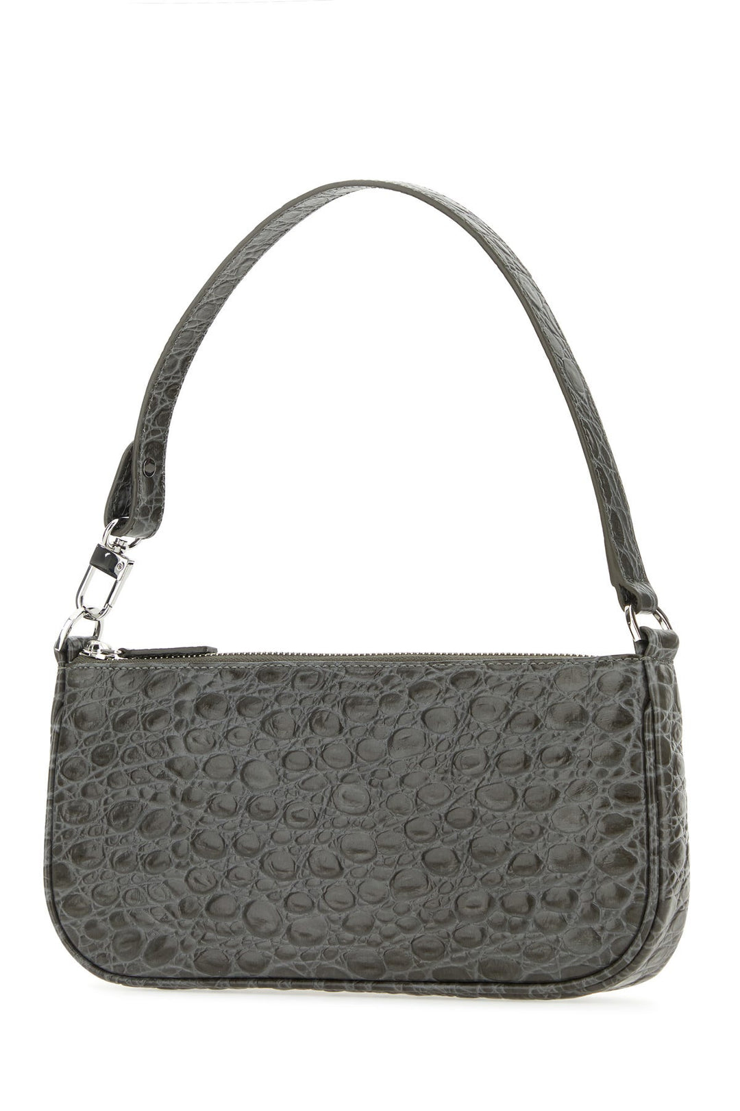 Dove grey leather Rachel shoulder bag