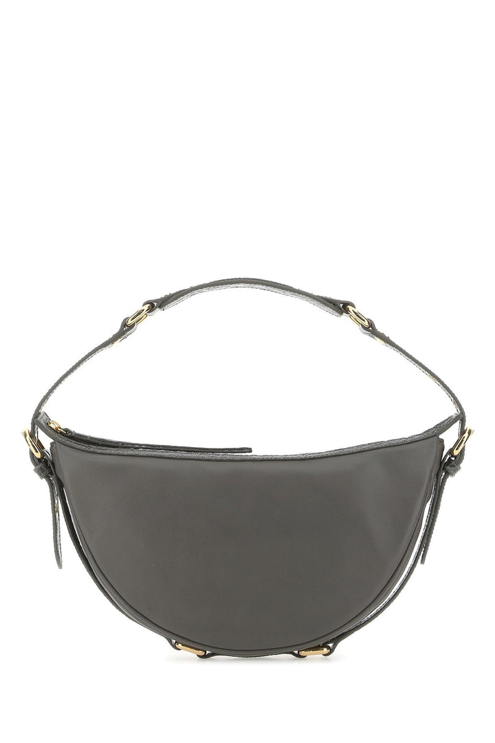 Grey leather Gib shoulder bag