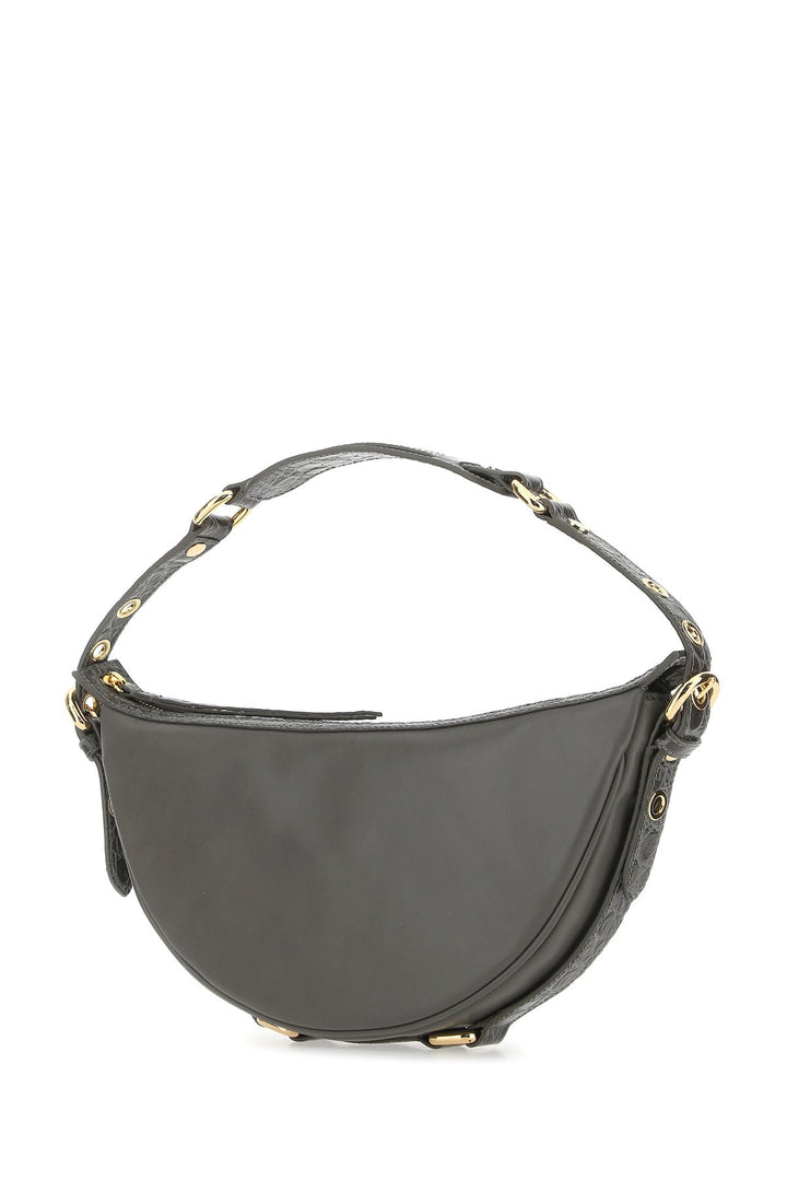 Grey leather Gib shoulder bag