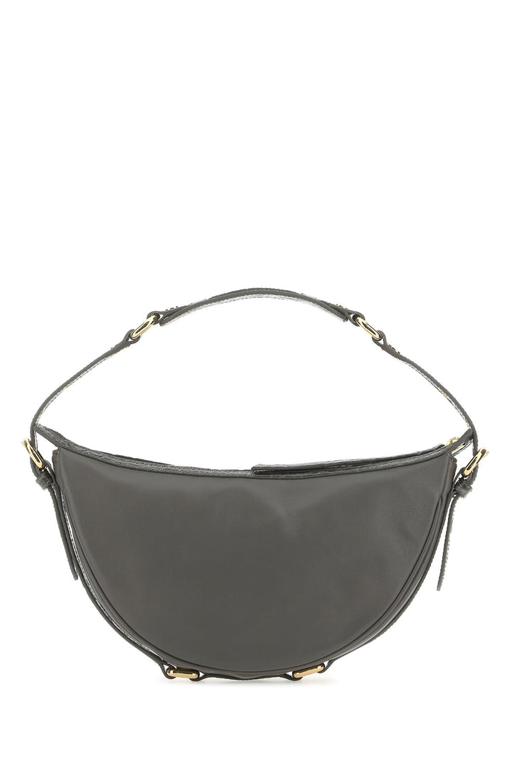 Grey leather Gib shoulder bag