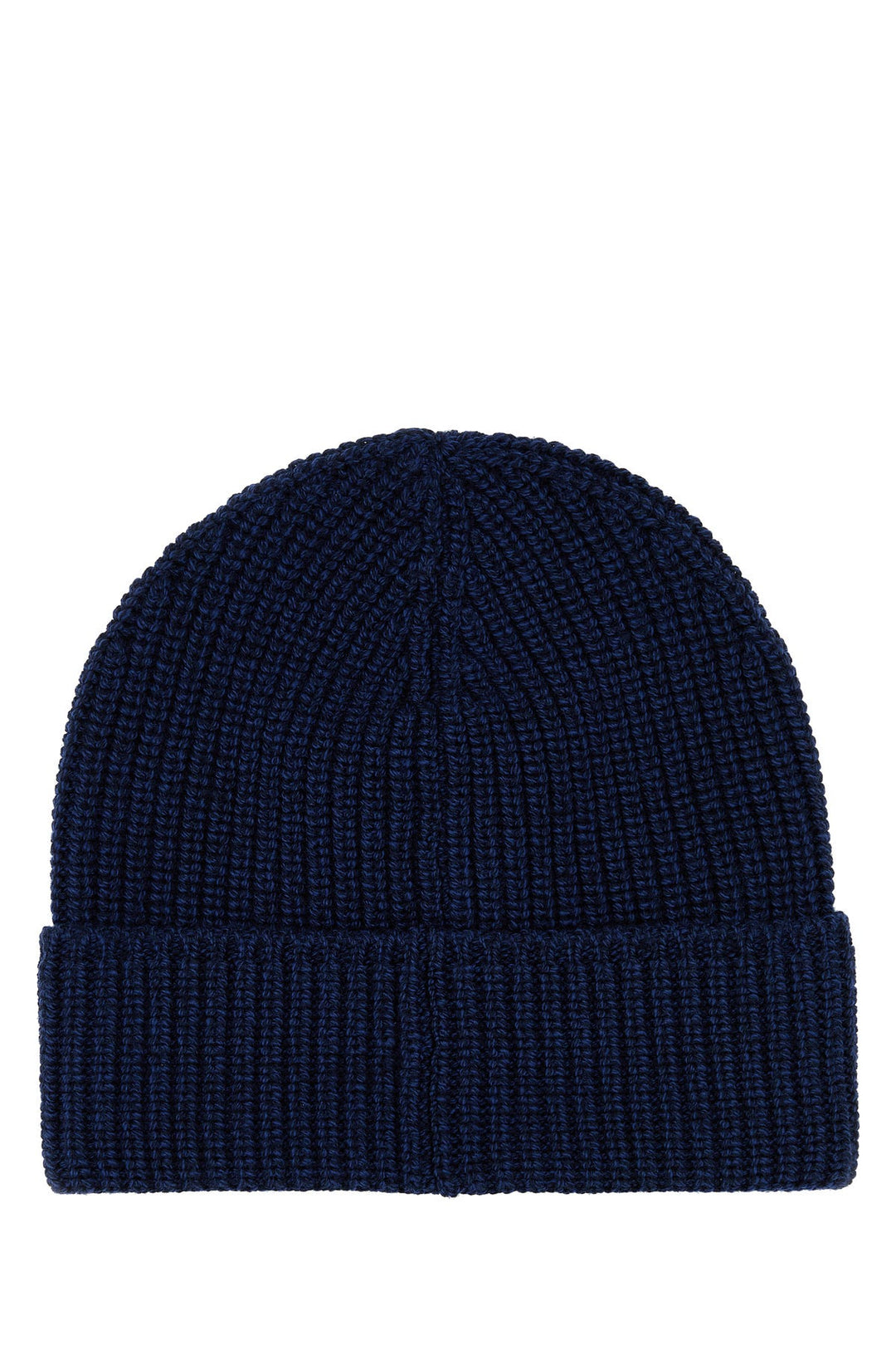 Navy blue wool beanie hat