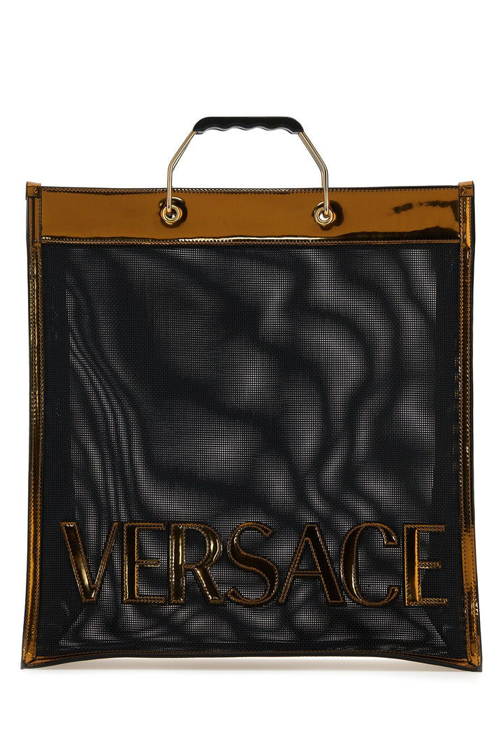 Black mesh Versace shopping bag