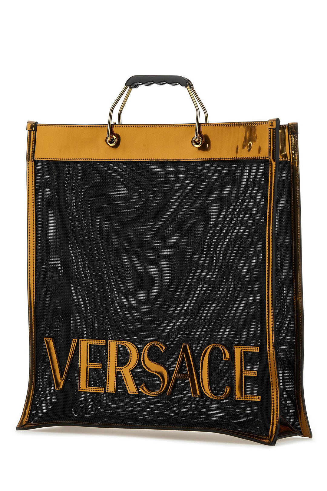 Black mesh Versace shopping bag