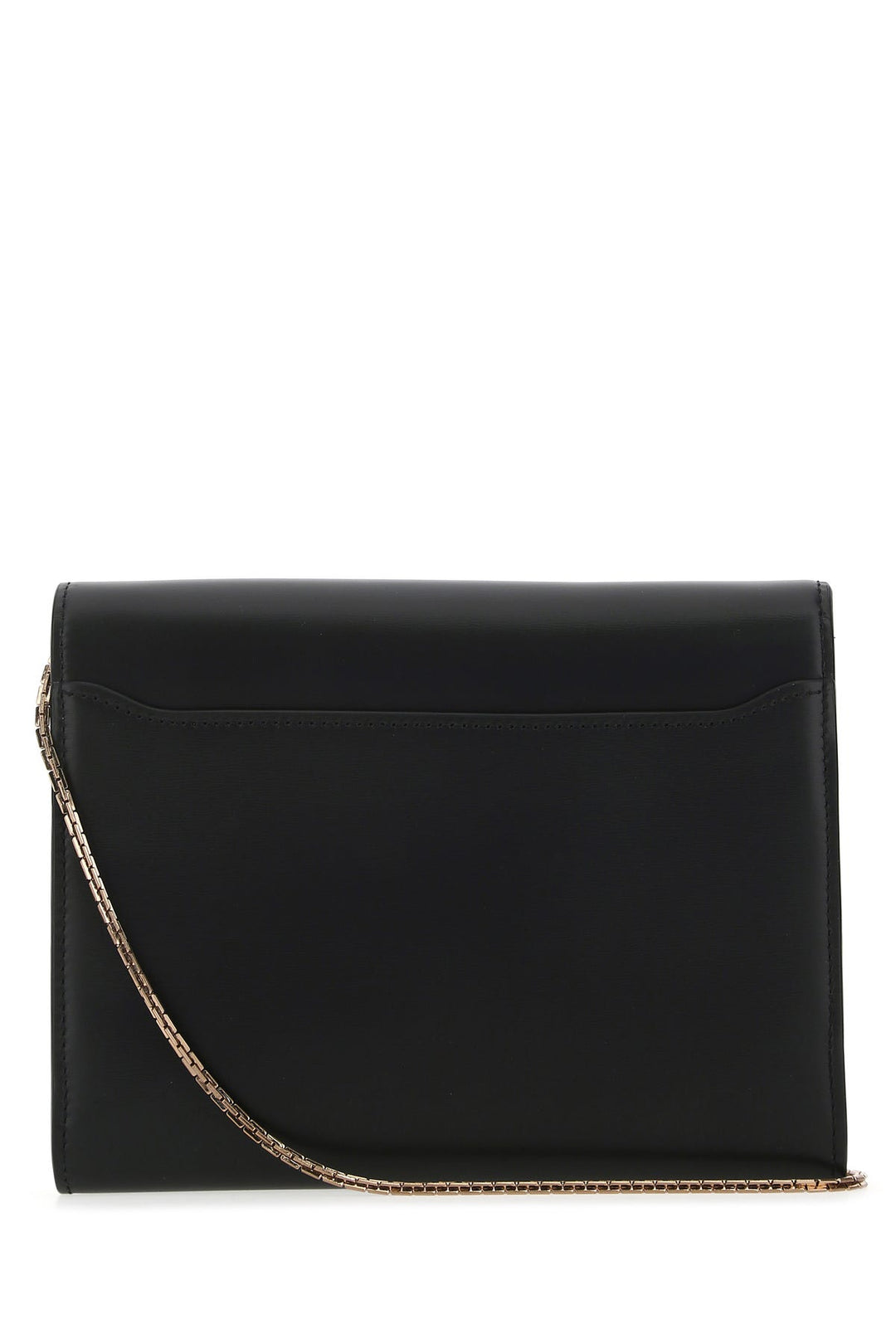 Black leather Buckle clutch