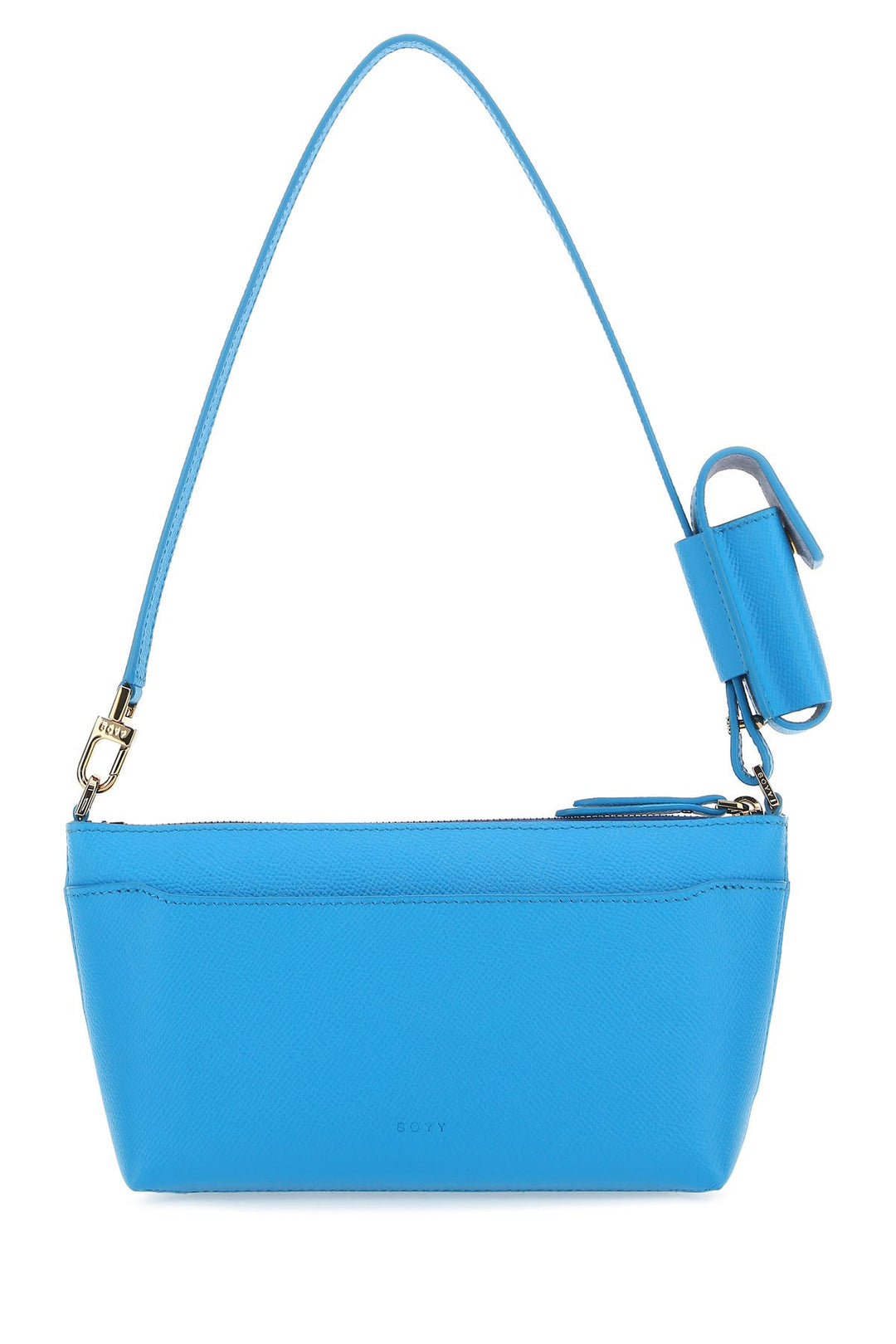 Light blue leather Buckle shoulder bag