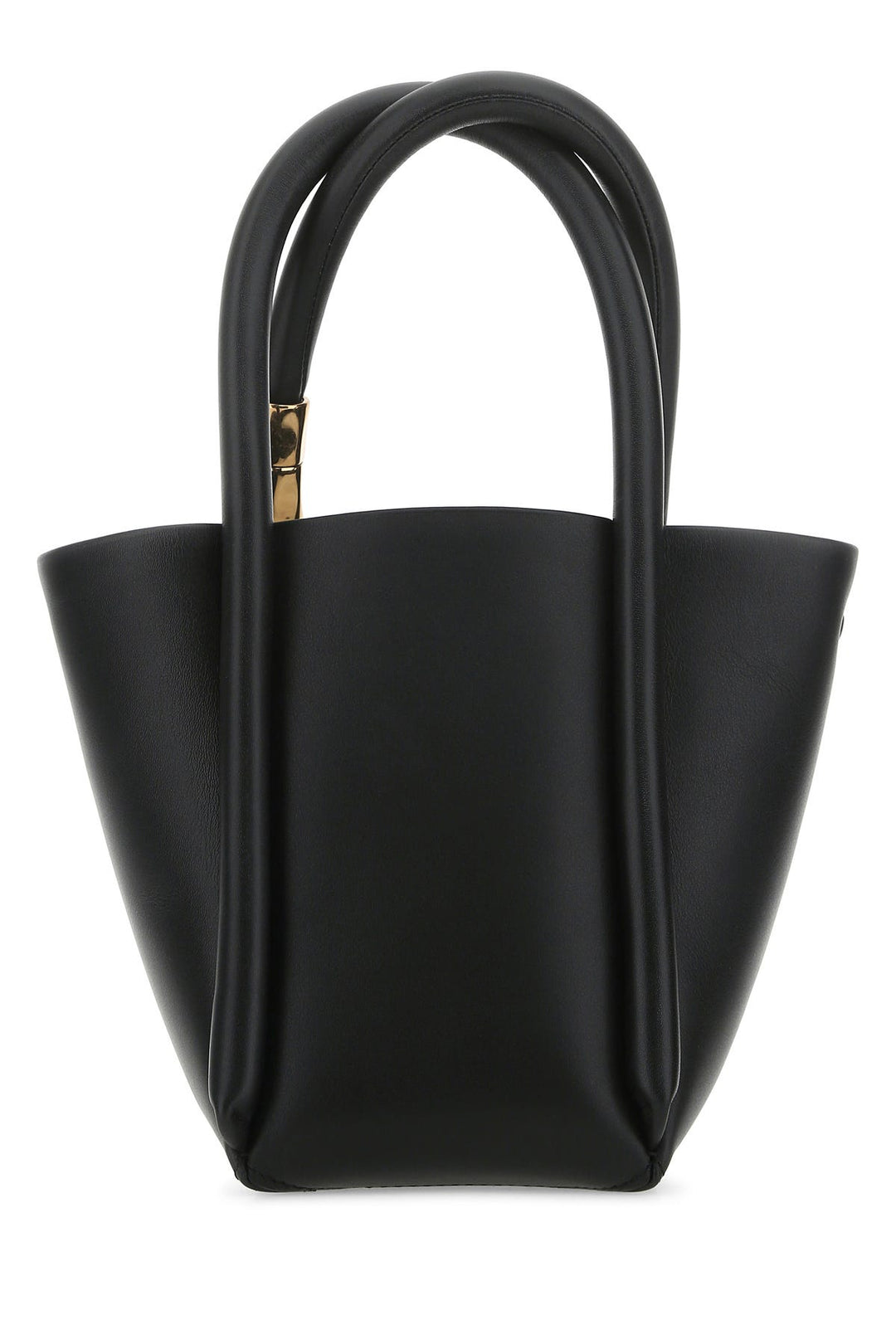 Black leather Lotus 12 handbag