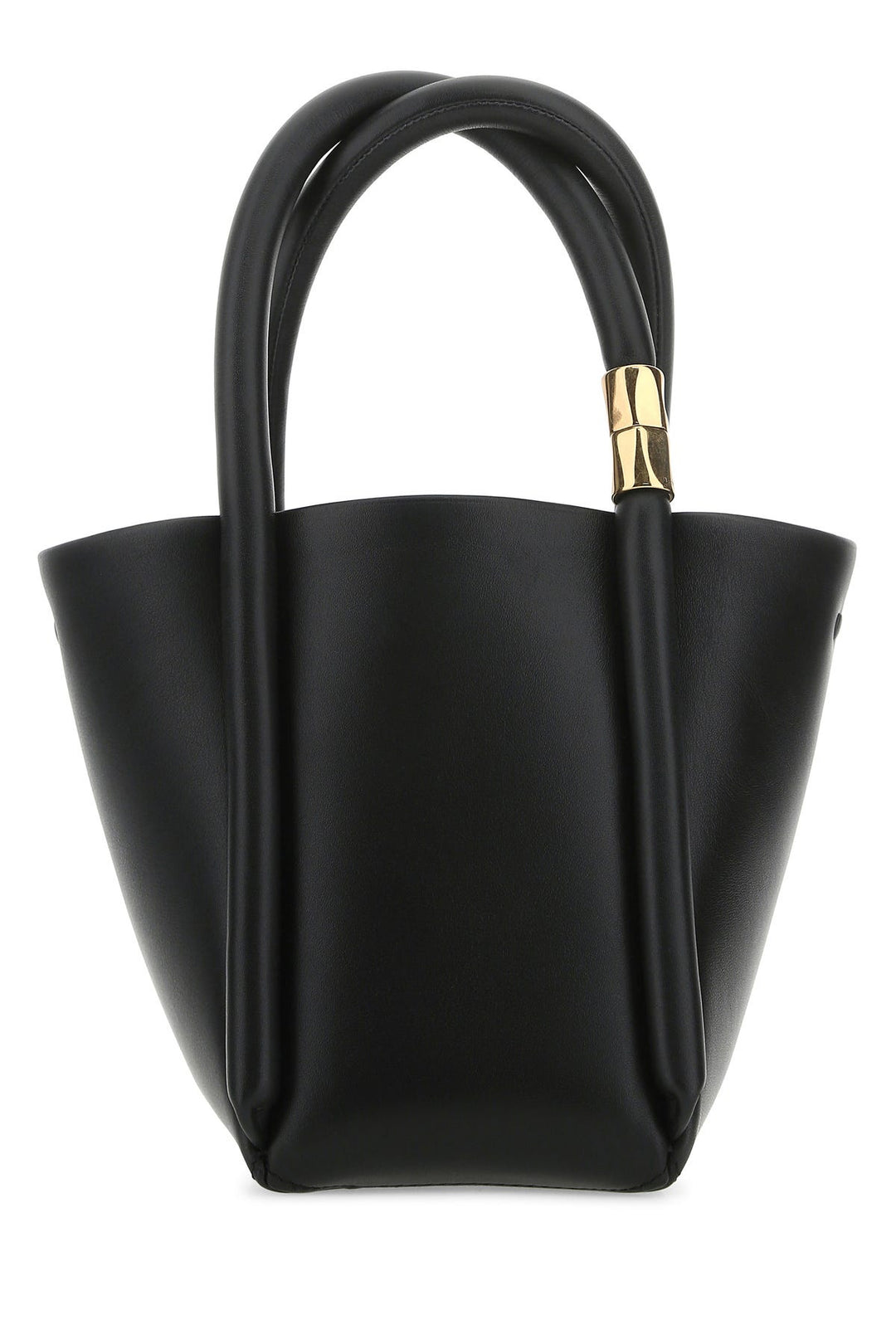 Black leather Lotus 12 handbag