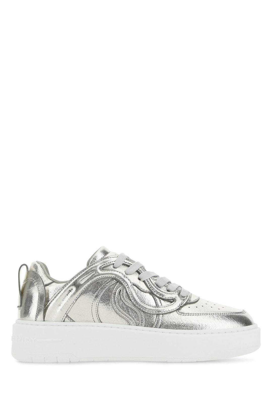 Silver synthetic leather S-Wave sneakers