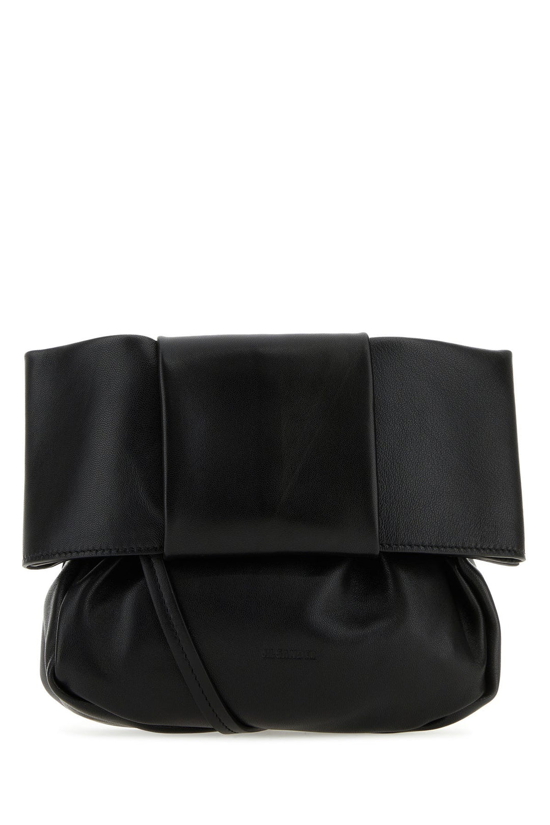 Black nappa leather bucket bag