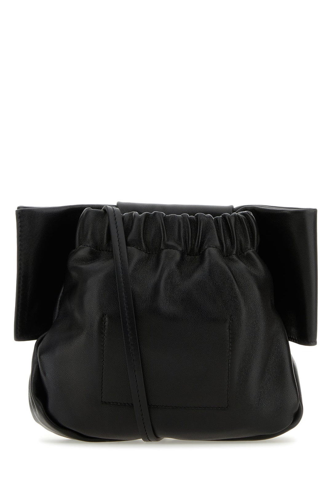 Black nappa leather bucket bag