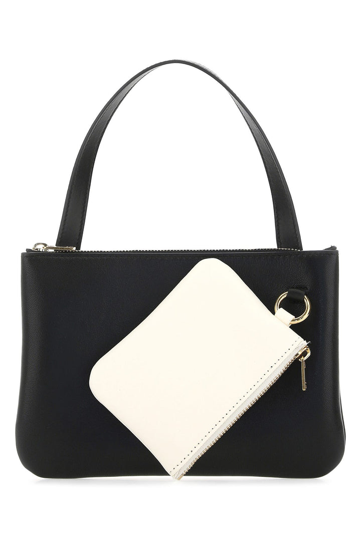 Black nappa leather handbag