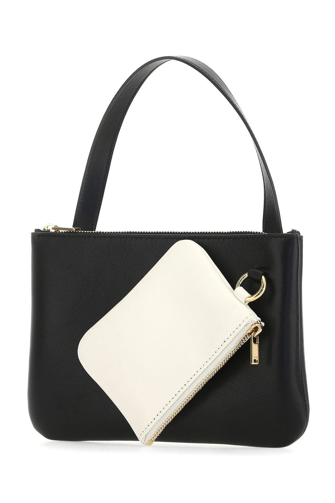 Black nappa leather handbag