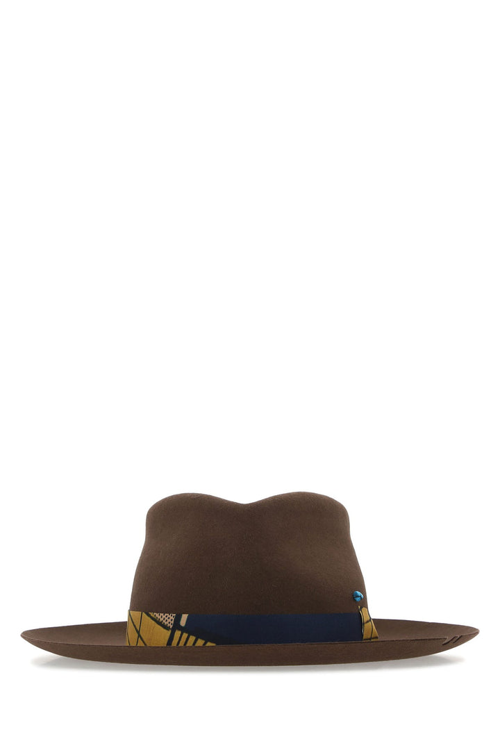 Brown felt Bouganville hat