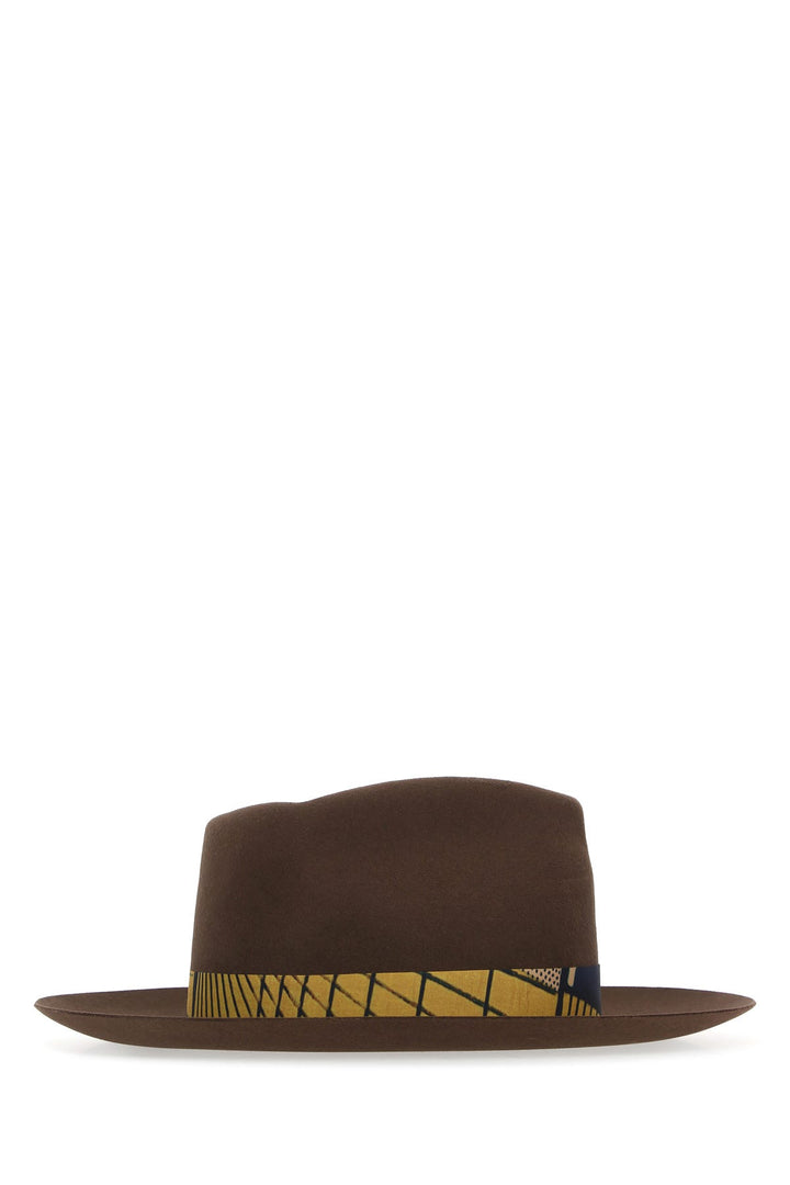 Brown felt Bouganville hat