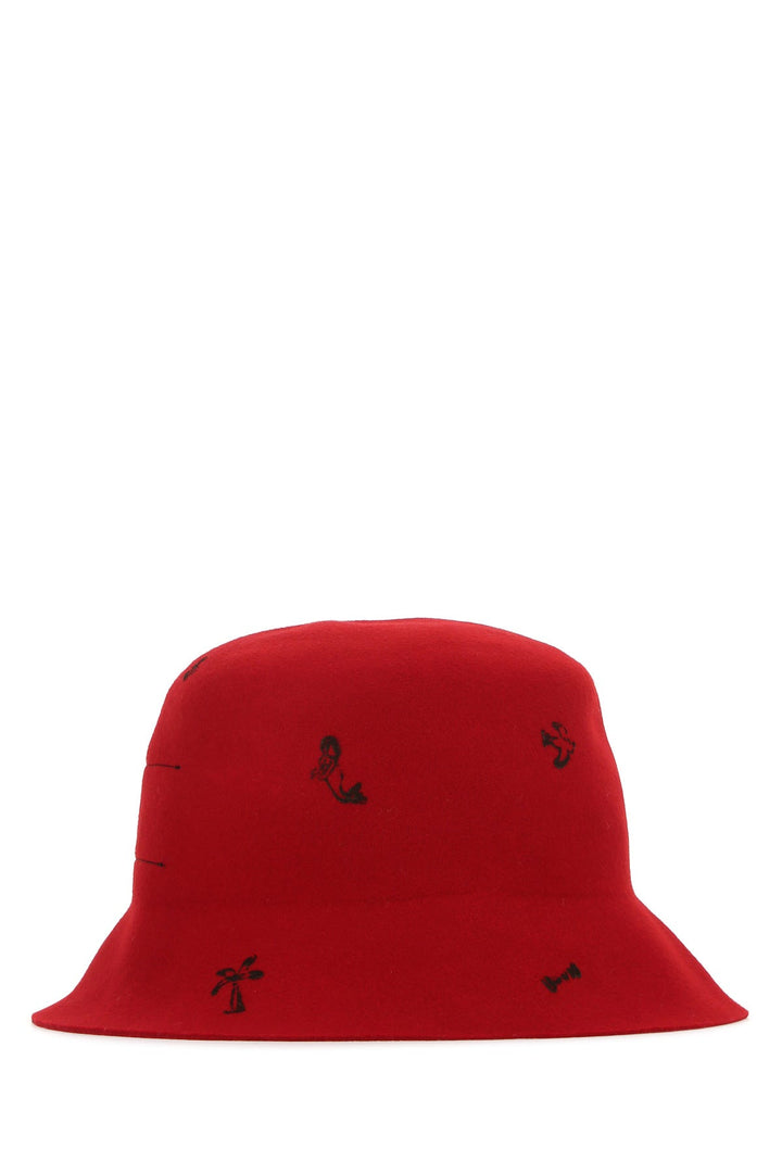 Red felt Freya bucket hat