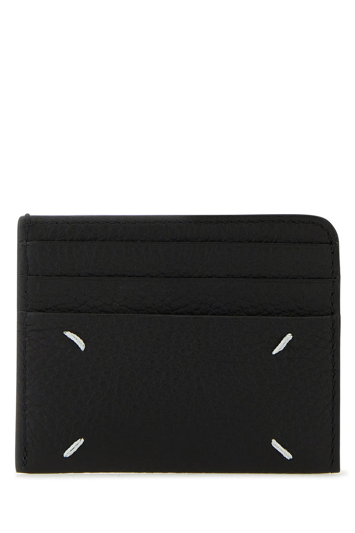 Black leather card holder