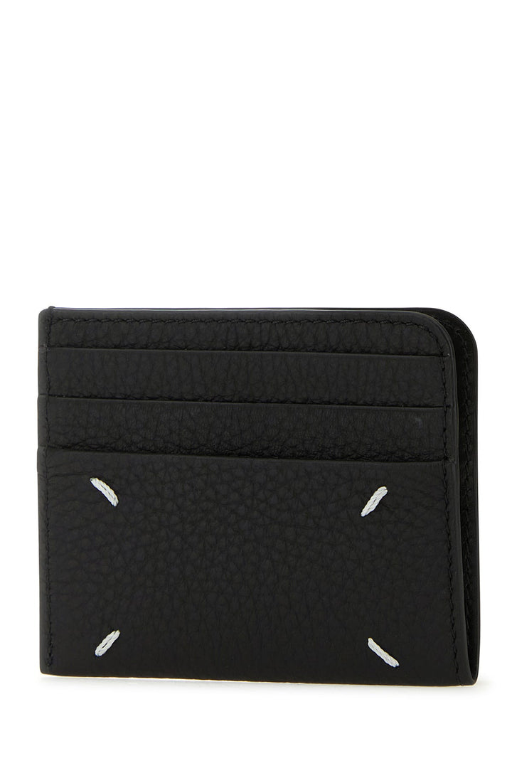 Black leather card holder