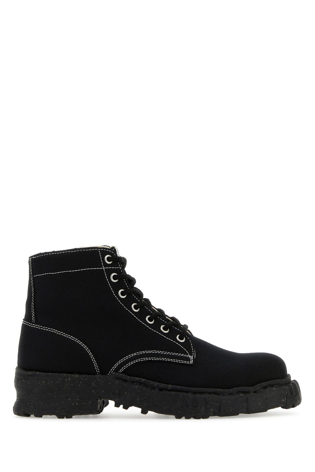 Black canvas ankle boots