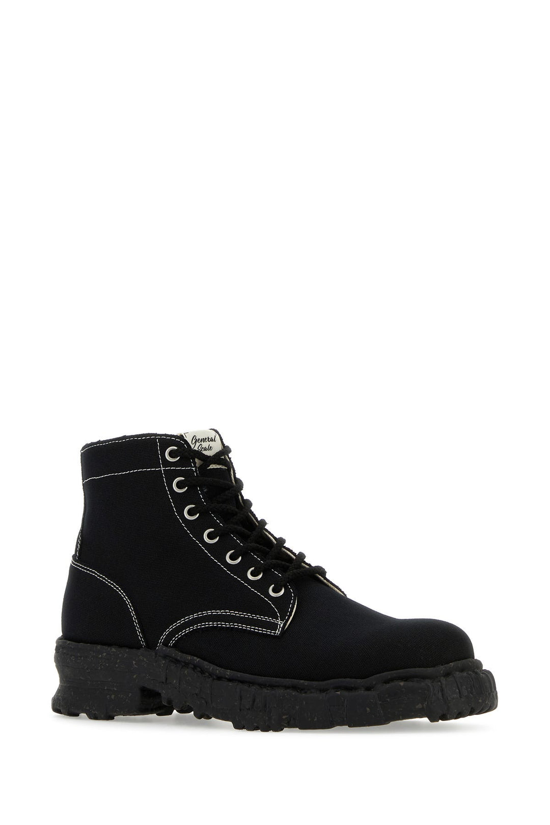 Black canvas ankle boots