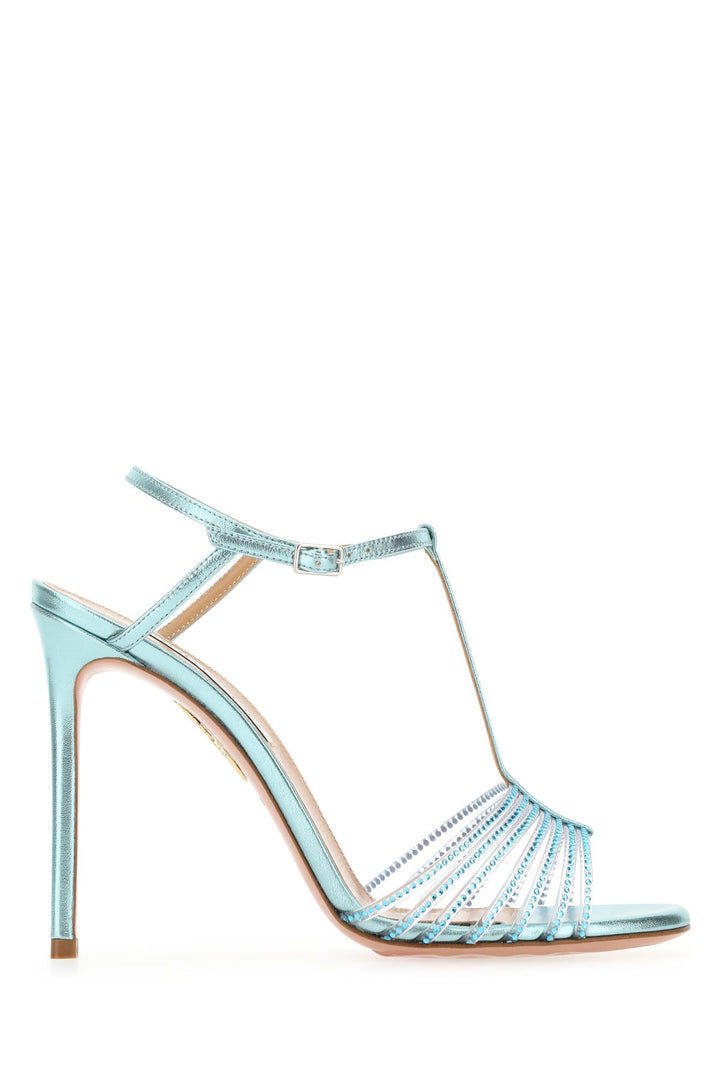 Light-blue nappa leather Amore Mio 105 sandals