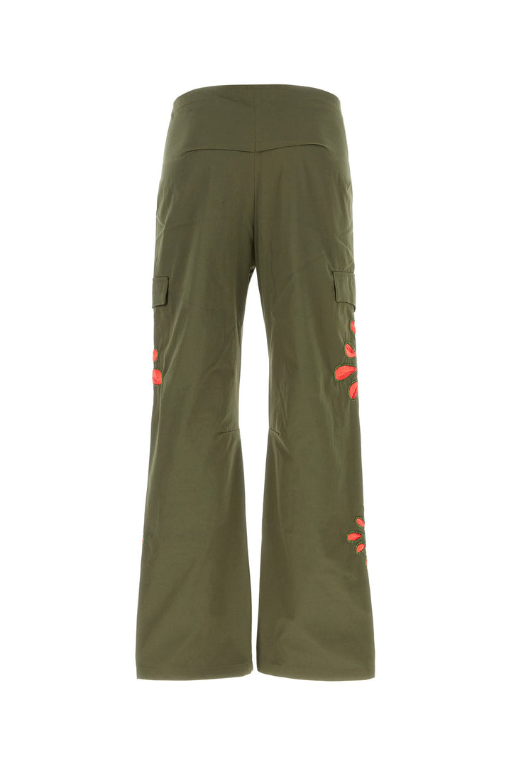 Army green cotton cargo pant