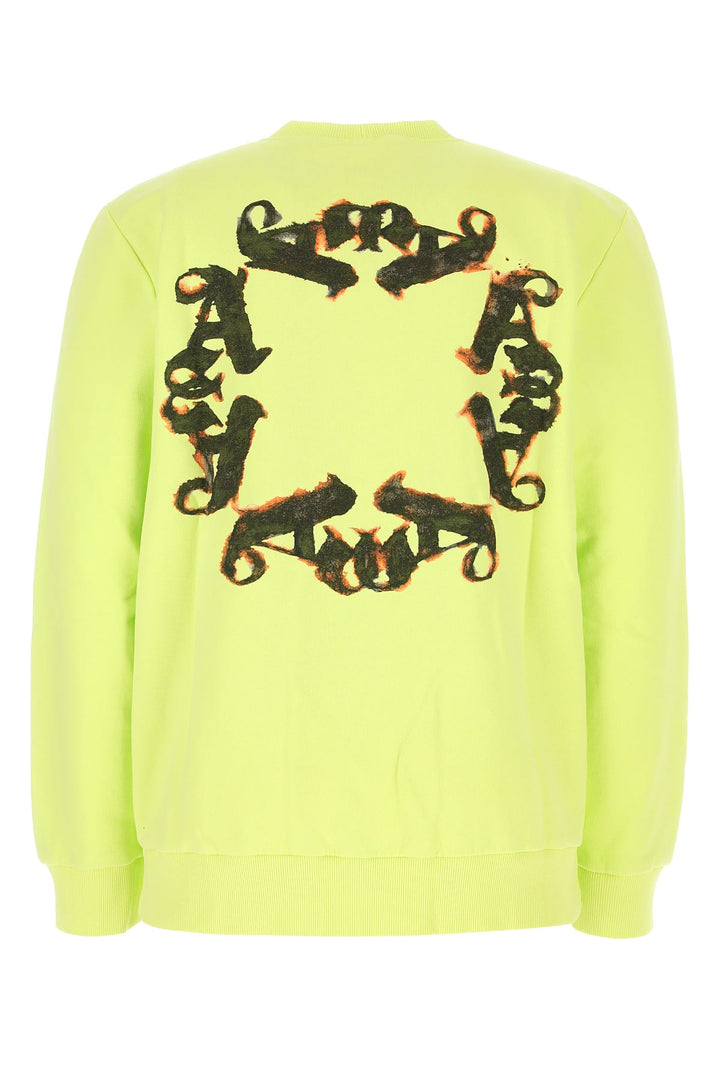 Fluo yellow cotton oversize sweatshirt