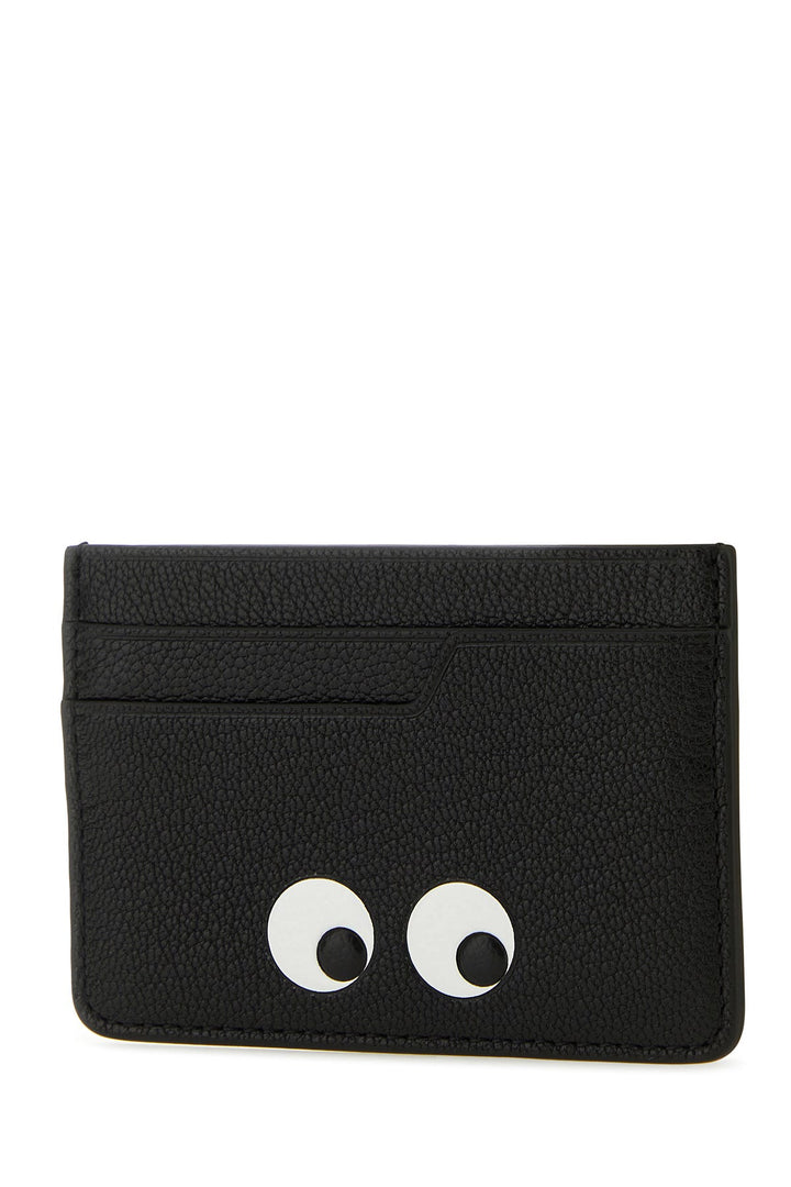 Black leather card holder