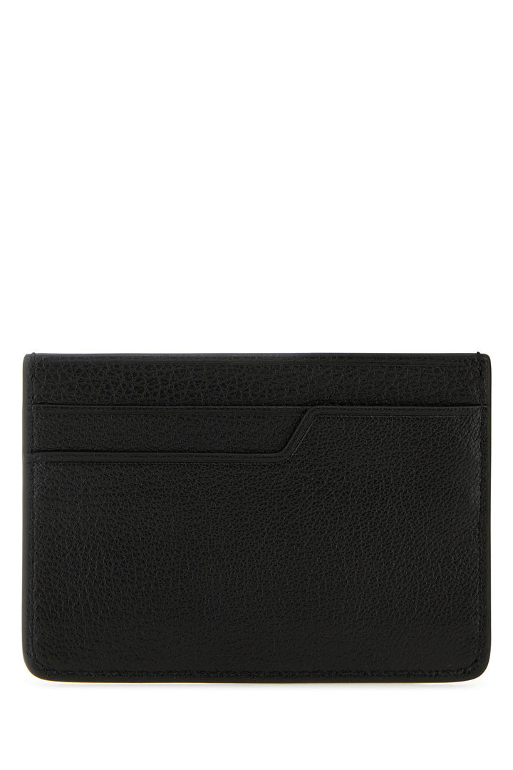 Black leather card holder