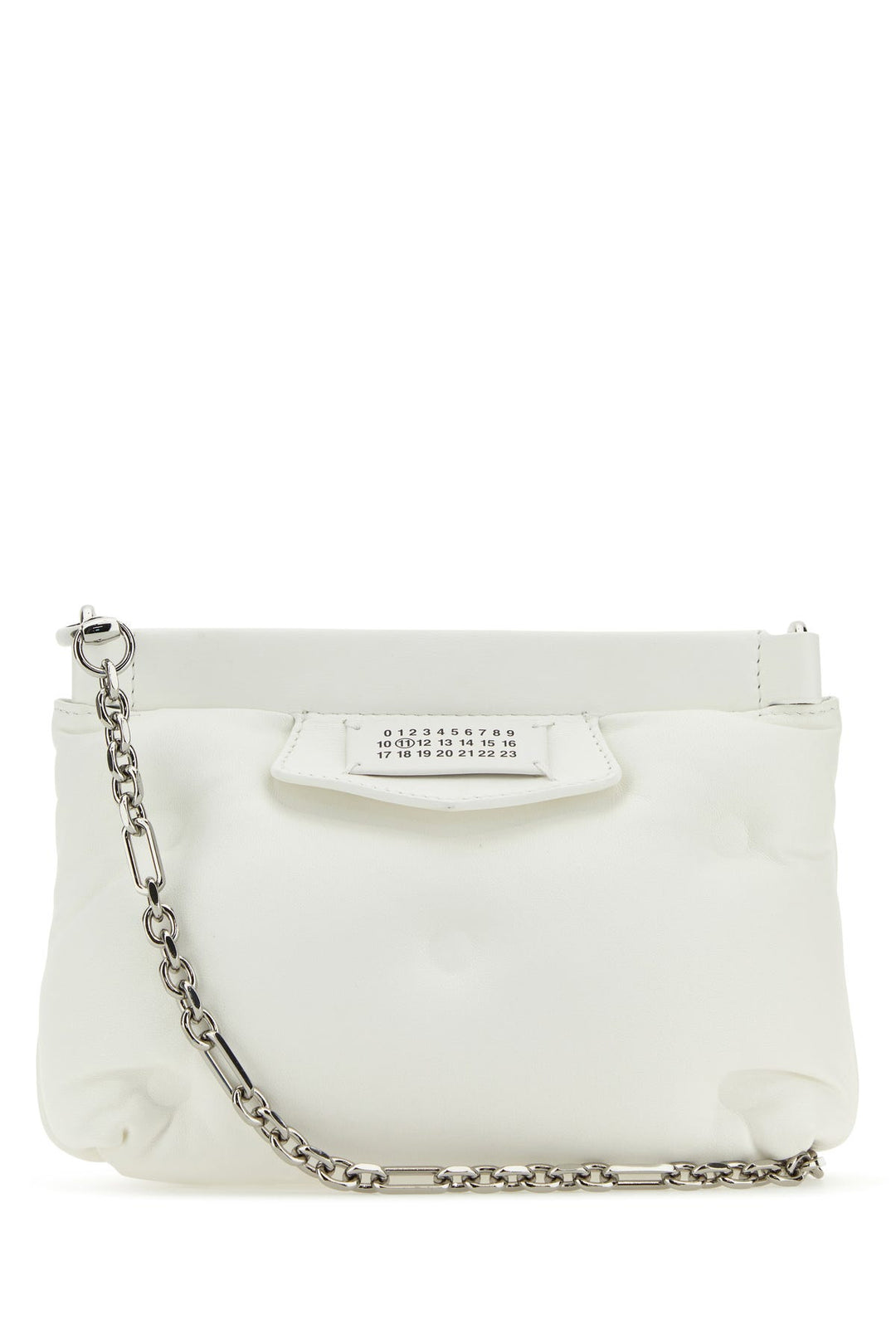 White nappa leather mini Slam Red Carpet clutch